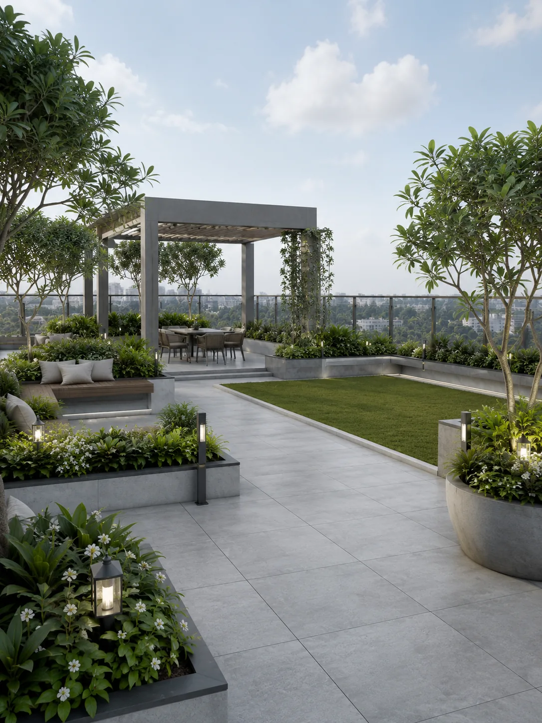 Landscaped terrace